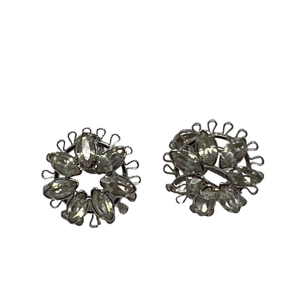 Vintage STAR-ART‎ Brooch and Earring Rhinestone Sterling Silver 925 Jewelry Set - Picture 3 of 10